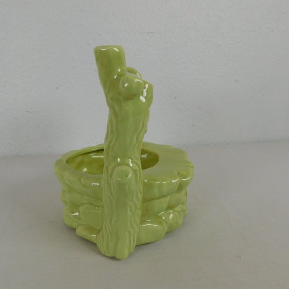 Ceramic Wishing Well Shaped Planter Round Light Green Handle Unbranded Whimsical - Picture 4 of 8
